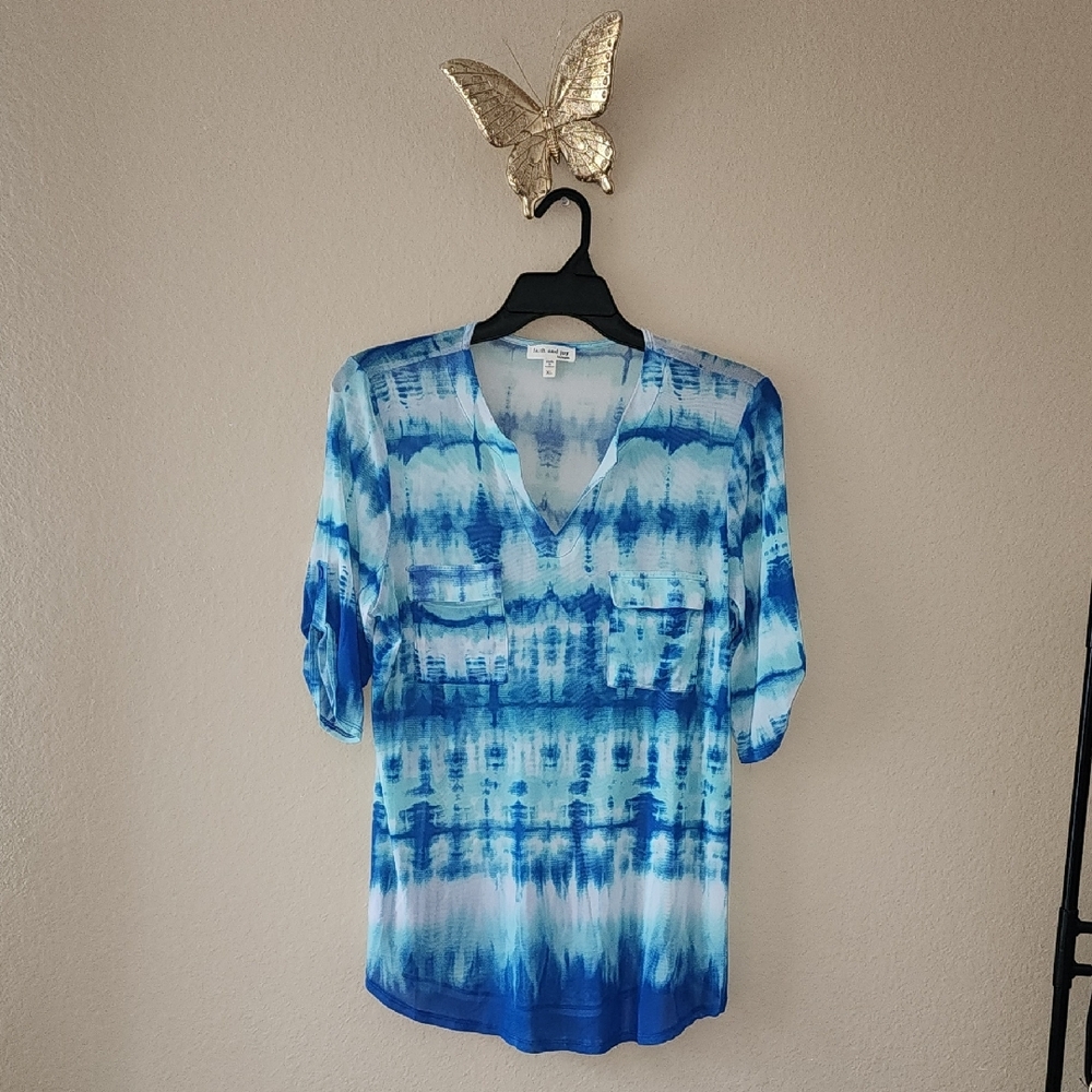 Blue Tie-Dye Women's Top